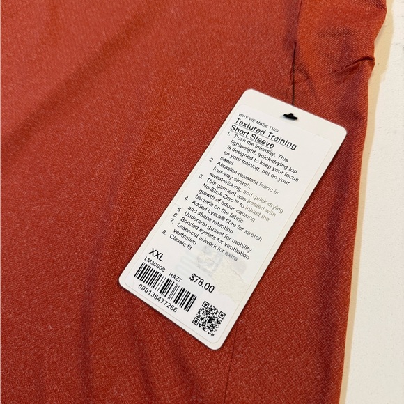 lululemon athletica Men's Short Sleeve Shirt - Burnt Orange - Picture 3 of 3